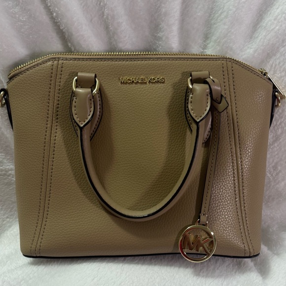 Michael Kors Tan Pebbled Leather Satchel/Crossbody - Picture 6 of 11